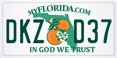 FL license plate DKZD37