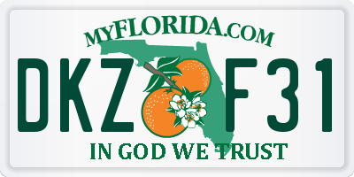 FL license plate DKZF31