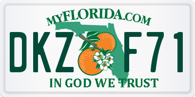 FL license plate DKZF71