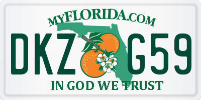 FL license plate DKZG59