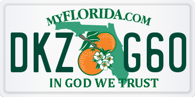 FL license plate DKZG60