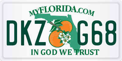 FL license plate DKZG68