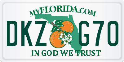 FL license plate DKZG70