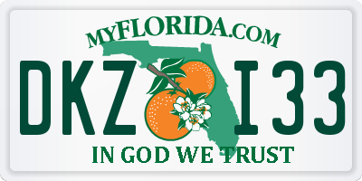 FL license plate DKZI33