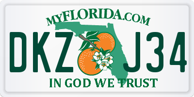 FL license plate DKZJ34