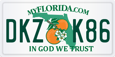 FL license plate DKZK86