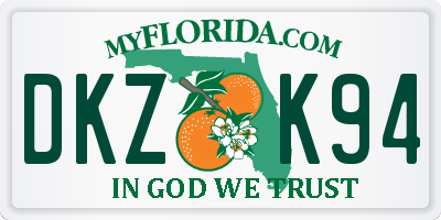 FL license plate DKZK94