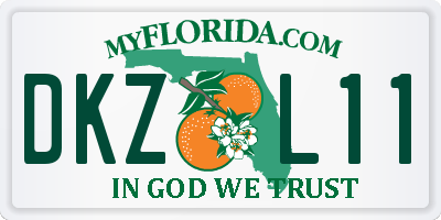 FL license plate DKZL11
