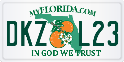 FL license plate DKZL23