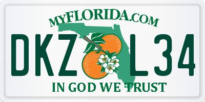 FL license plate DKZL34