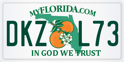 FL license plate DKZL73