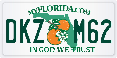 FL license plate DKZM62