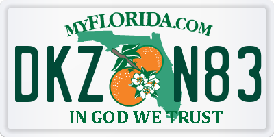 FL license plate DKZN83