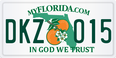 FL license plate DKZO15