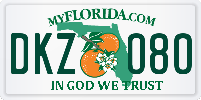 FL license plate DKZO80