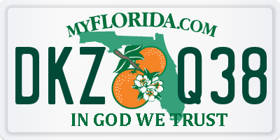 FL license plate DKZQ38