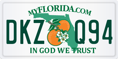 FL license plate DKZQ94