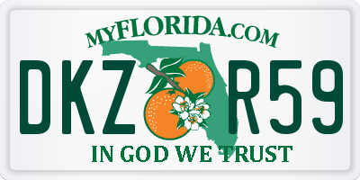 FL license plate DKZR59