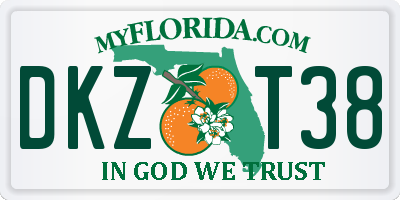 FL license plate DKZT38