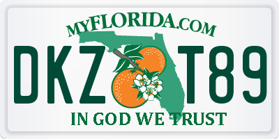 FL license plate DKZT89