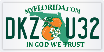 FL license plate DKZU32