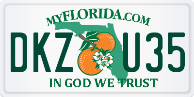 FL license plate DKZU35