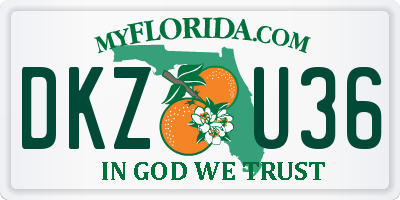 FL license plate DKZU36