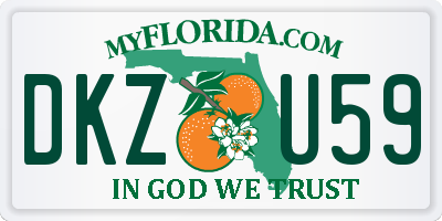 FL license plate DKZU59