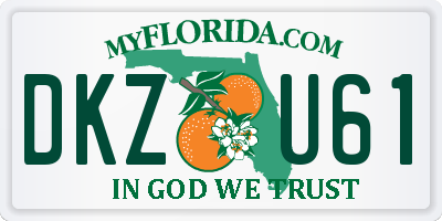 FL license plate DKZU61