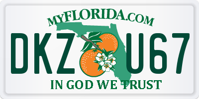 FL license plate DKZU67