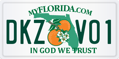 FL license plate DKZV01