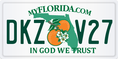 FL license plate DKZV27
