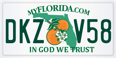 FL license plate DKZV58