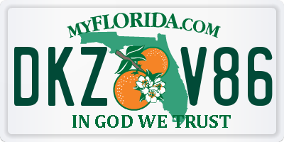 FL license plate DKZV86