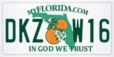 FL license plate DKZW16