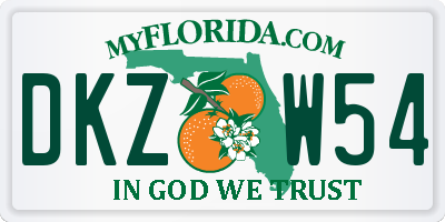 FL license plate DKZW54