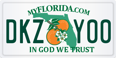 FL license plate DKZY00