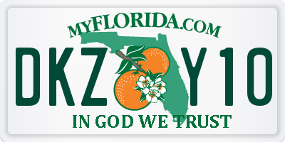 FL license plate DKZY10