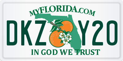FL license plate DKZY20