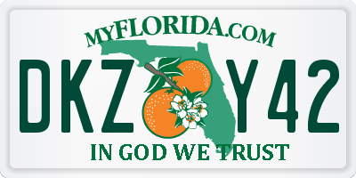 FL license plate DKZY42