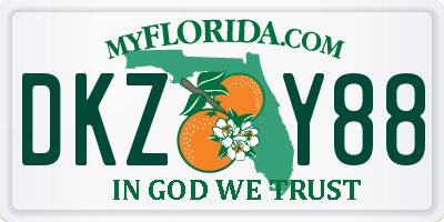 FL license plate DKZY88