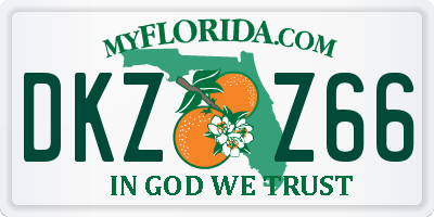 FL license plate DKZZ66
