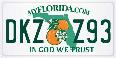 FL license plate DKZZ93