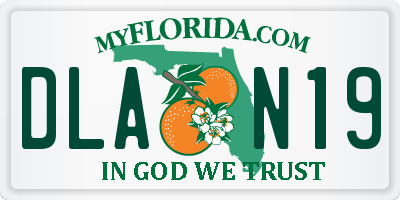 FL license plate DLAN19