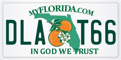 FL license plate DLAT66
