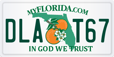 FL license plate DLAT67
