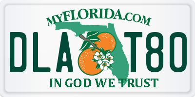 FL license plate DLAT80