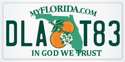 FL license plate DLAT83