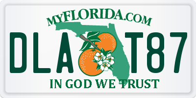 FL license plate DLAT87
