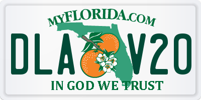 FL license plate DLAV20